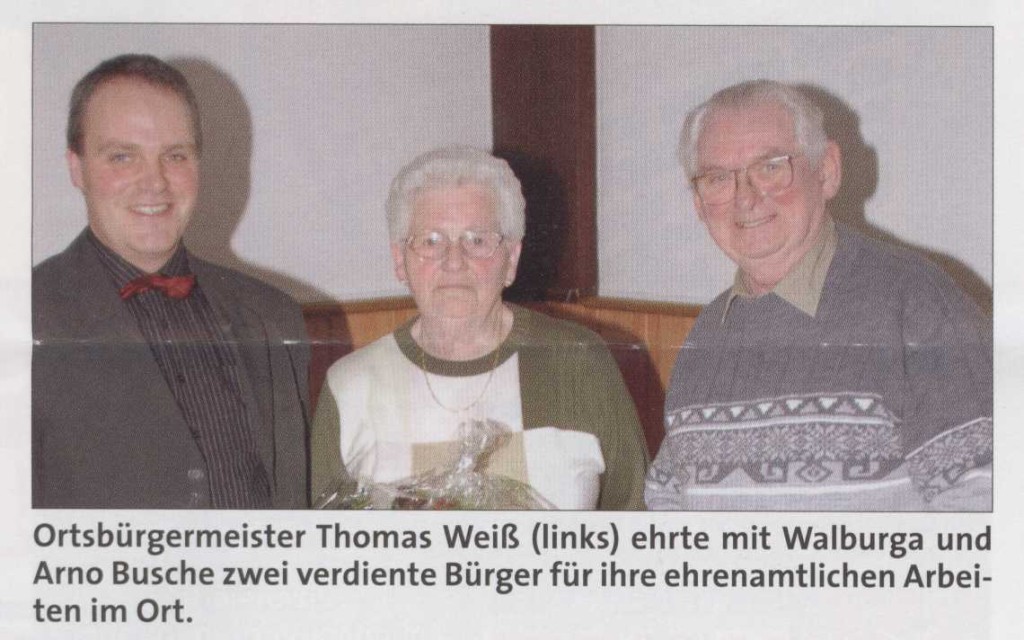 Ehrung bei Bürgerversammlung